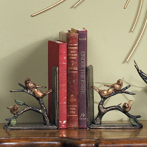 Cast Iron Gilded Bird Bookends – Set of 2