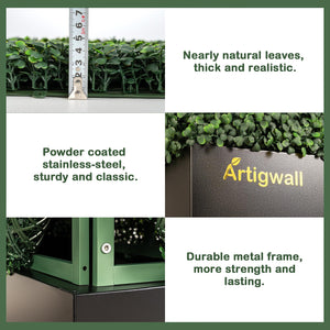 Freestanding Artificial Boxwood Hedge Privacy Screen