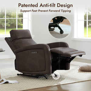 Power Recliner Chair with Zero Wall Design & USB Charging