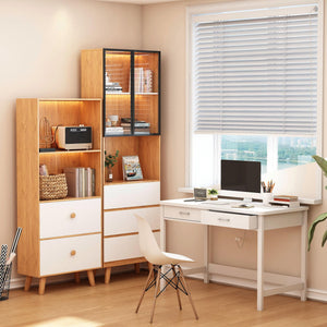 39.4" Computer Desk with Drawers – Modern Home Office Writing Table