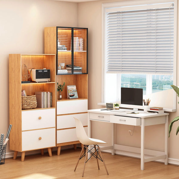 39.4" Computer Desk with Drawers – Modern Home Office Writing Table