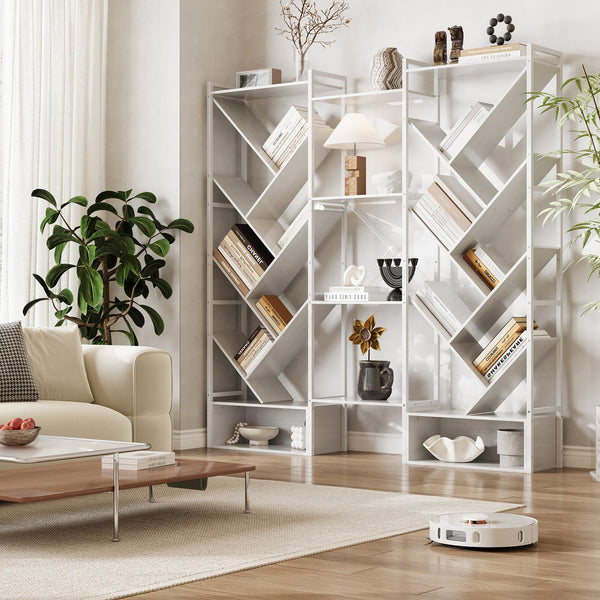 Tree Bookshelf 24-Shelf Industrial Bookcase