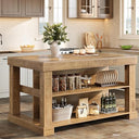 55-Inch Kitchen Island with Seating and Storage