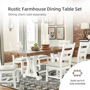 Farmhouse Extendable Dining Table with Leaf