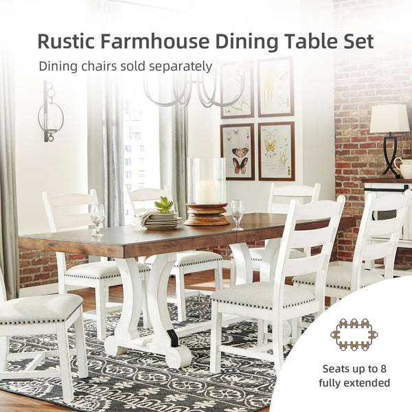 Farmhouse Extendable Dining Table with Leaf