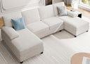 U-Shaped Sectional Sofa with Double Chaise – 4-Seat Living Room Couch