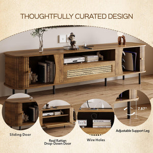 71" TV Stand with Power Outlet & Soft-Close Storage