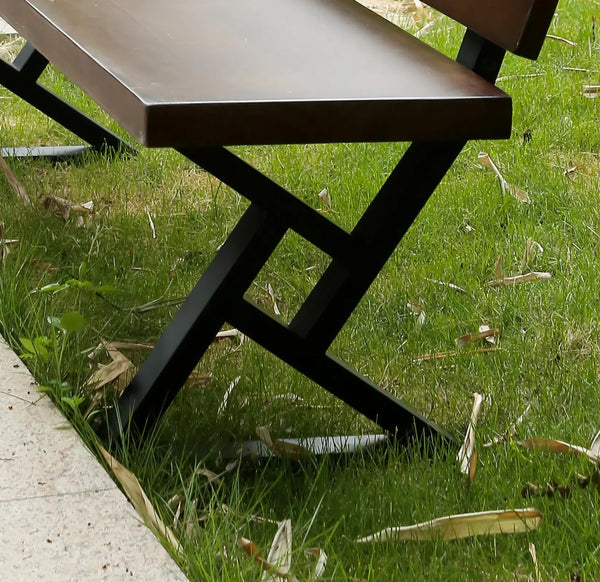 16 Inch Metal Bench Legs with Backrest Bracket – Set of 2