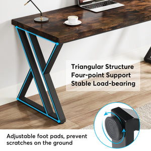 55-Inch Z-Shaped Metal Leg Computer Desk