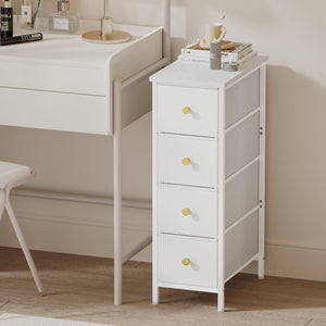 Narrow Dresser with 4 Fabric Drawers