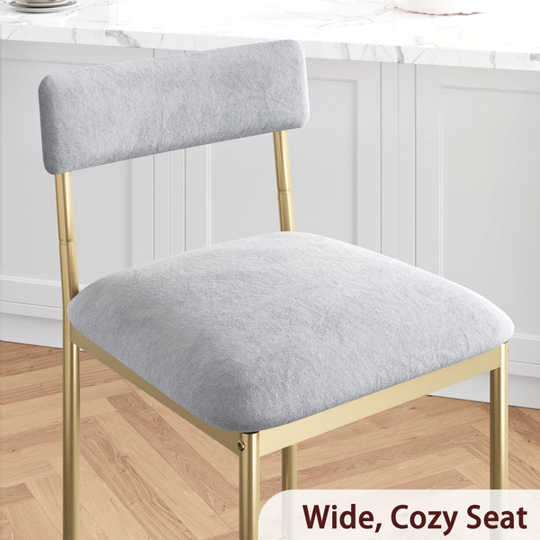 3-Piece Counter Height Dining Table Set with 2 Velvet Bar Stools