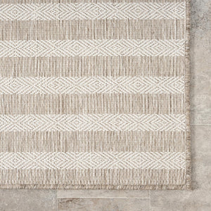 Indoor Outdoor Striped Area Rug – Polypropylene, UV-Resistant, Easy Clean