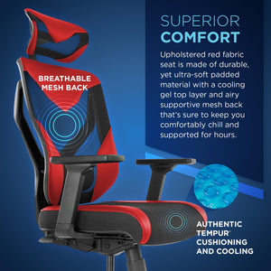 Ergonomic Gaming Chair with Cooling Gel & Lumbar Support