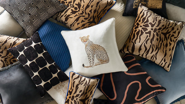Black Embroidered Velvet Lumbar Throw Pillow 24x14