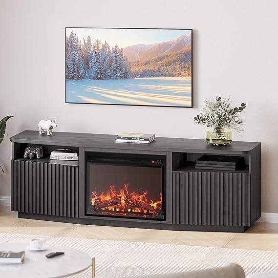 68" TV Stand with 23" Electric Fireplace & Sound