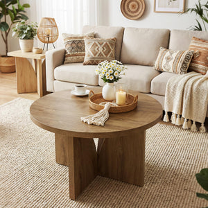 Round Coffee Table, 31.5" – Brown