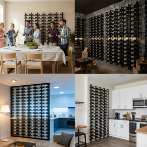 Wall Mounted Metal Wine Rack with Horizontal Bottle Storage