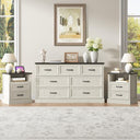 Farmhouse Dresser & Nightstand Set 3-Piece with 7 Drawers