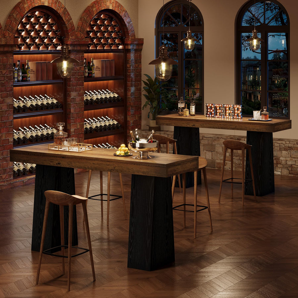 63-Inch Rustic Bar Height Table