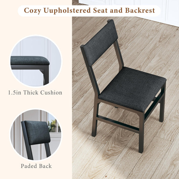 7-Piece Extendable Dining Table Set with 6 Upholstered Chairs