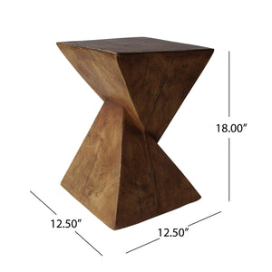 Concrete Accent Side Table – Twisted Hourglass Design