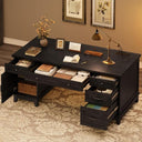 Executive Desk 60" with File Drawers & Charging Station