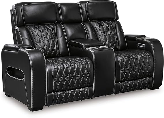 Power Reclining Loveseat with Console, LED Lights & USB Charging
