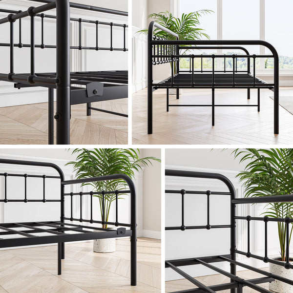 Metal Daybed Frame Twin with Steel Slats