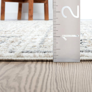 Modern Geometric Beige Area Rug – Floral Pattern