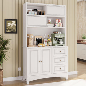 71" Tall Kitchen Pantry Cabinet with Charging Station