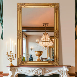 Baroque Gold Wall Mirror – Ornate Antique Rectangular Frame