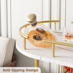 3-Tier Bar Cart with Wine Rack & Glass Holder