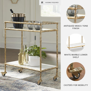 2-Tier Bar Cart with Rolling Casters
