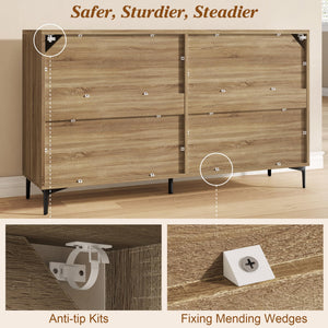 Rattan Buffet Cabinet with Storage – 48" Sideboard with Adjustable Shelves