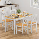 5-Piece Farmhouse Dining Table Set with 4 Chairs