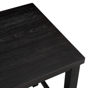 5-Piece Counter Height Dining Table Set – Wooden Table & 4 Upholstered Chairs, Beige & Black