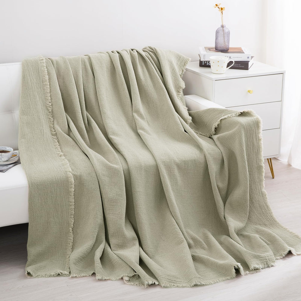 Oversized Linen Blanket – Lightweight Breathable Throw for Bed & Sofa