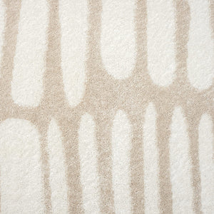 Beige Cream Abstract Area Rug – Medium Pile, Non-Shedding, Indoor