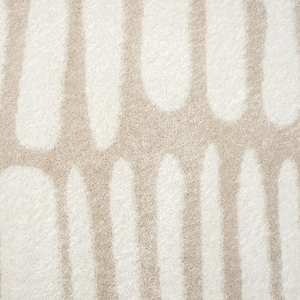 Beige Cream Abstract Area Rug – Medium Pile, Non-Shedding, Indoor