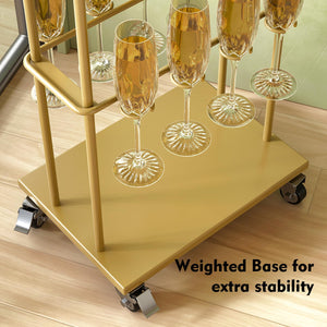 5-Tier Metal Champagne Wall Stand – 40-Glass Stemware Display Rack