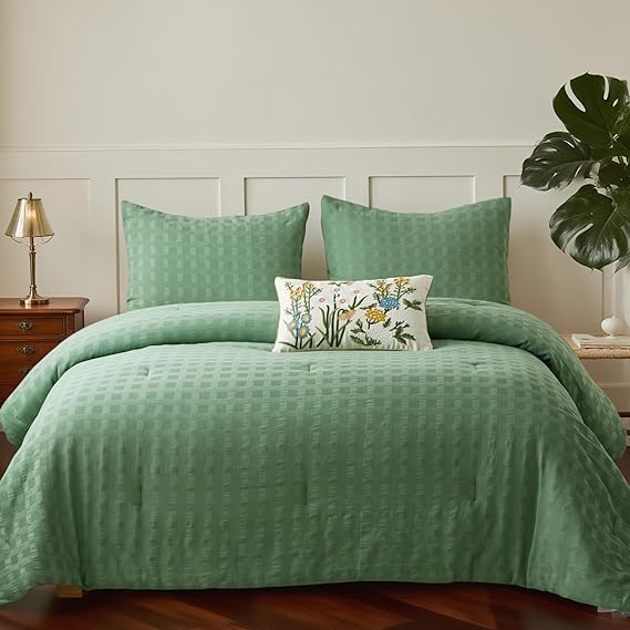 Cotton Waffle Weave Comforter Set – 3-Piece Bedding Set