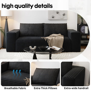 Modular Loveseat Sofa with Memory Foam Deep Seat