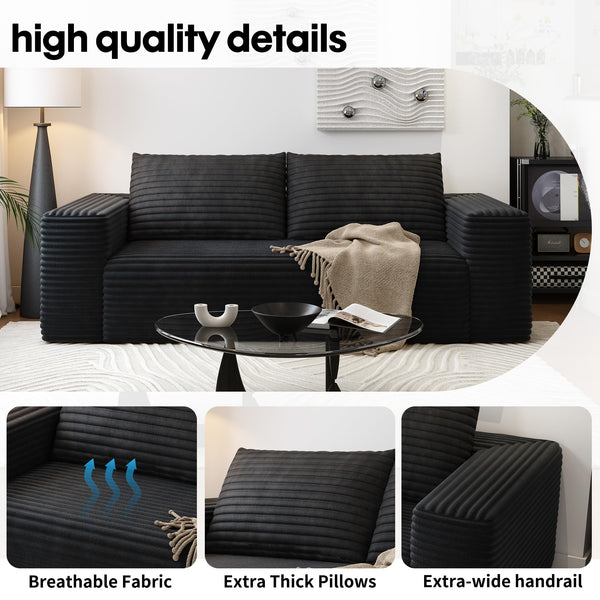 Modular Loveseat Sofa with Memory Foam Deep Seat