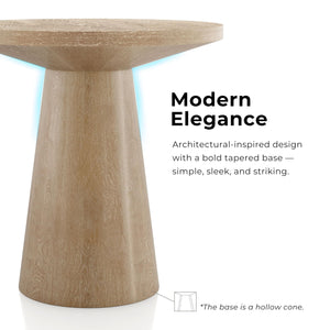 20-Inch Round End Table with Cone Pedestal Base