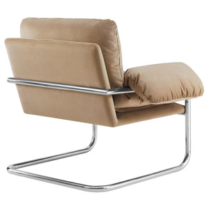 Velvet Accent Armchair with Removable Cushions