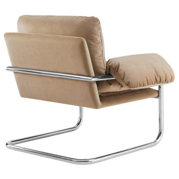 Velvet Accent Armchair with Removable Cushions
