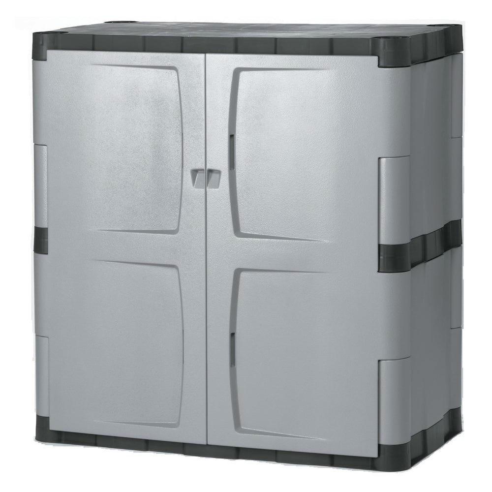 Freestanding Resin Storage Cabinet with Lockable Doors and Shelves