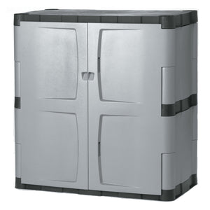 Freestanding Resin Storage Cabinet with Lockable Doors and Shelves