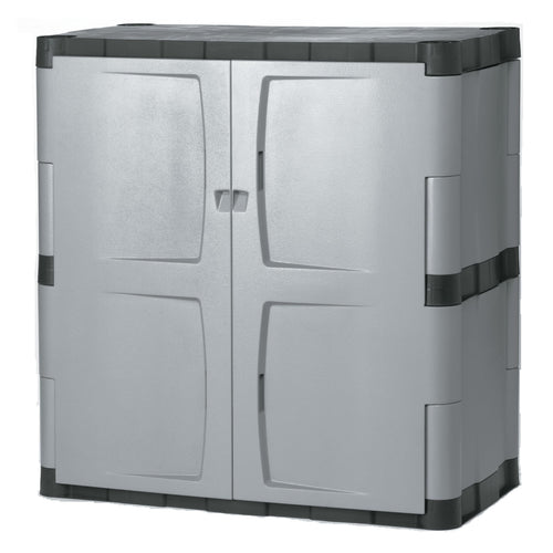 Freestanding Resin Storage Cabinet with Lockable Doors and Shelves