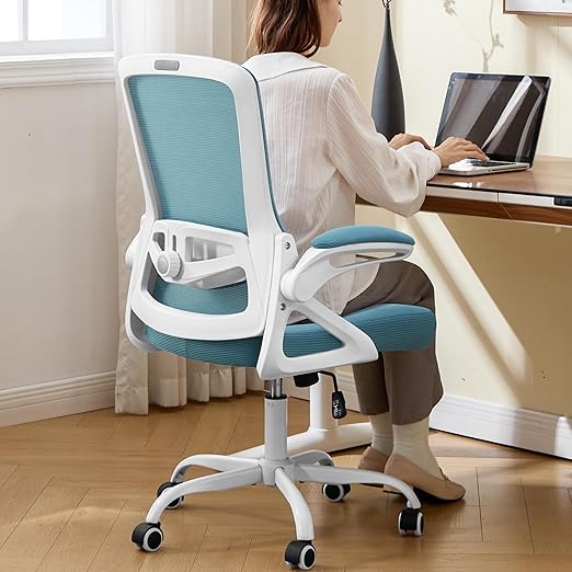 Ergonomic Mesh Office Chair with Adjustable Lumbar Support & Flip-Up Armrests